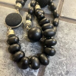 Chico's Black and Gold Beaded Necklace